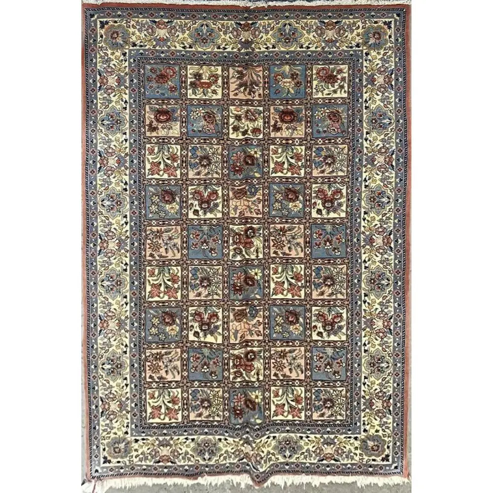 One Of The Kind Persian Yazd Rug 9'11" x 6'5" zandirugs